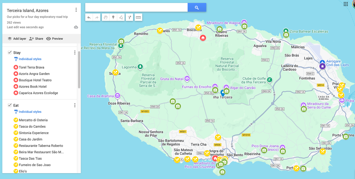 Map: Syllogi’s Terceira Hit List